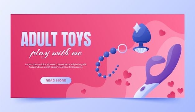 Vetor grátis design de banner de brinquedos sexuais