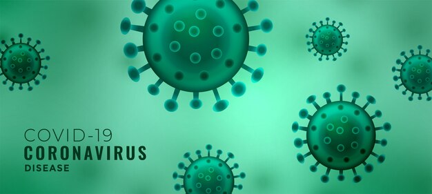 Design de banner de células de vírus flutuantes de coronavírus covid-19