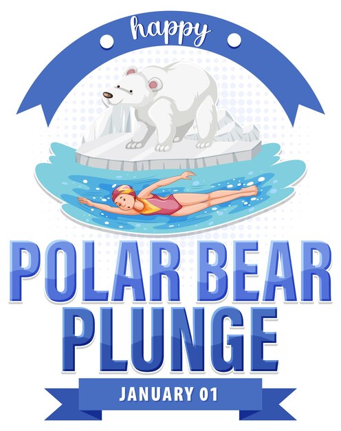 Design de banner de dia de mergulho do urso polar