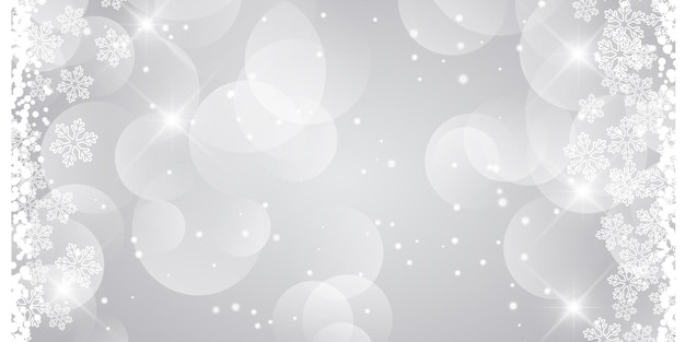 Vetor grátis design de banner de natal prateado com flocos de neve