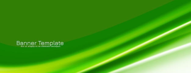 Design de banner de negócios abstrato estilo onda verde brilhante