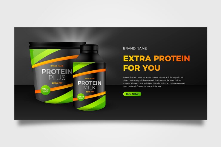 Vetor grátis design de banner de suplementos de proteína