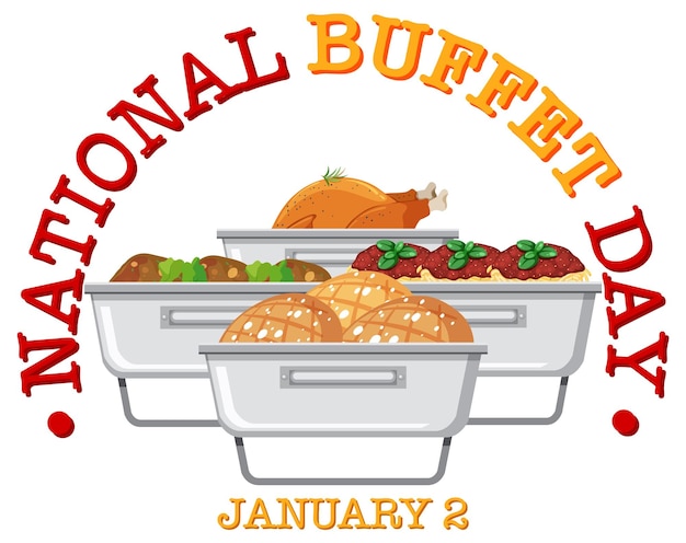 Vetor grátis design de banner de texto do dia nacional do buffet