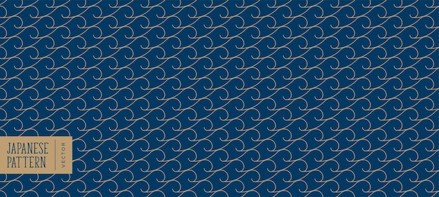 Design de banner decorativo de padrão japonês estilo sashiko