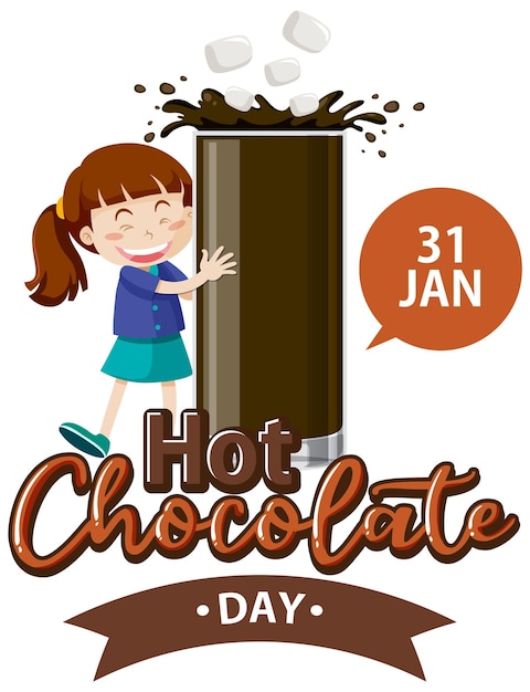 Design de banner do dia do chocolate quente