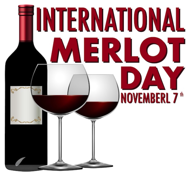 Vetor grátis design de banner do dia internacional do merlot