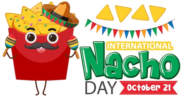 Vetor grátis design de banner do dia internacional do nacho