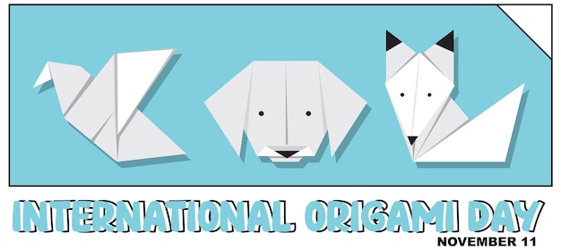 Vetor grátis design de banner do dia internacional do origami