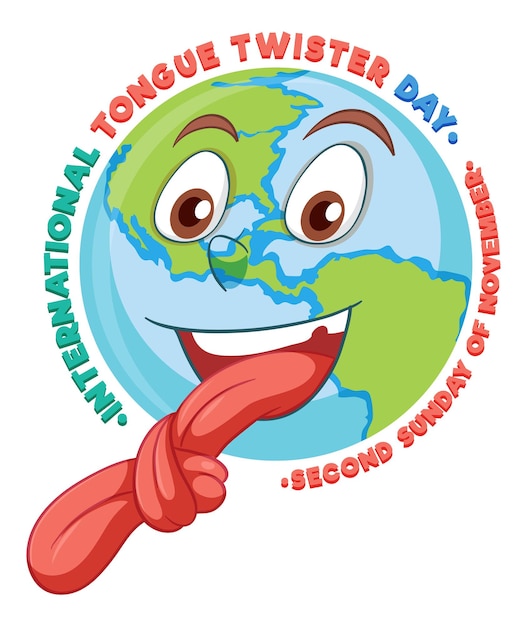 Design de banner do dia internacional do trava-línguas