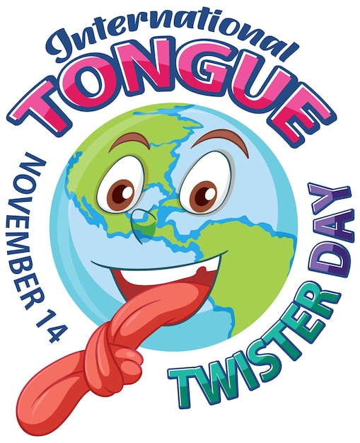 Design de banner do dia internacional do trava-línguas
