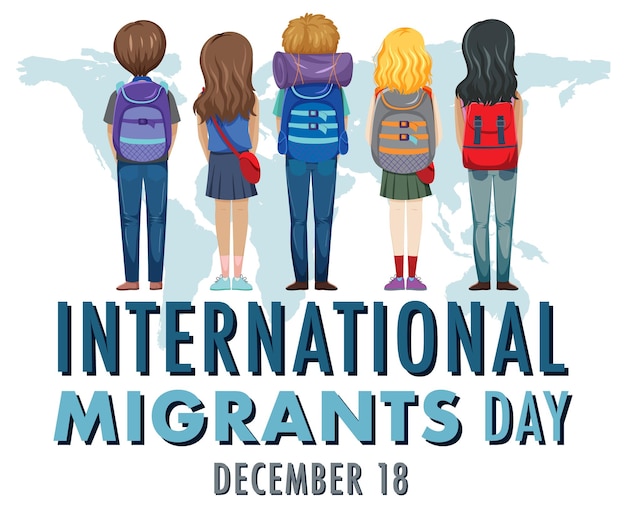 Design de banner do dia internacional dos migrantes