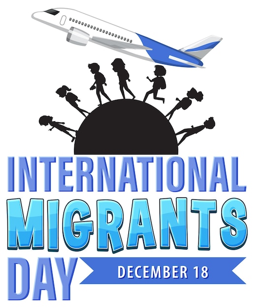 Design de banner do dia internacional dos migrantes