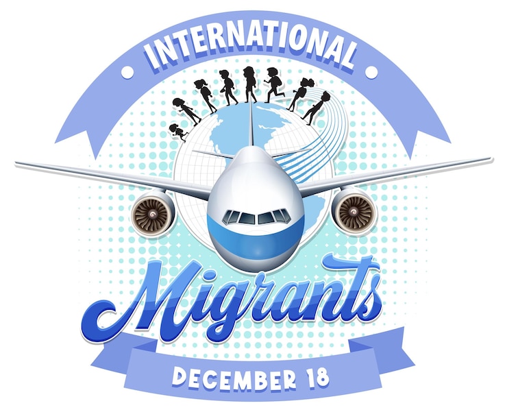 Vetor grátis design de banner do dia internacional dos migrantes