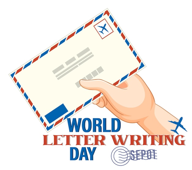 Vetor grátis design de banner do dia mundial da escrita de cartas