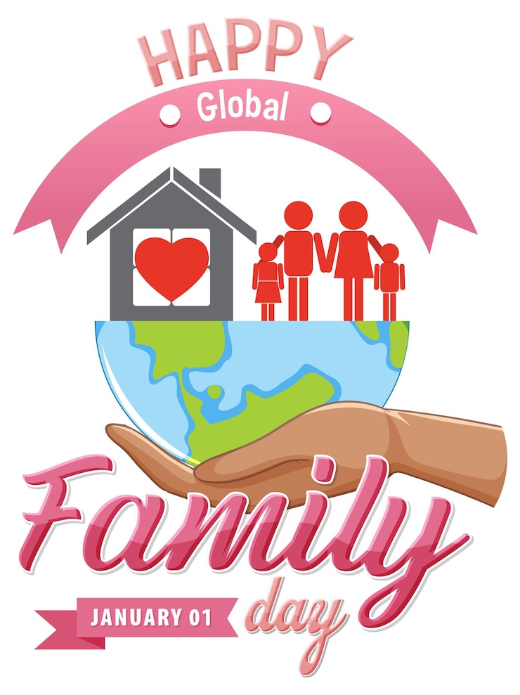 Vetor grátis design de banner do dia mundial da família