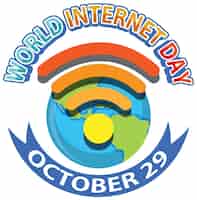 Vetor grátis design de banner do dia mundial da internet