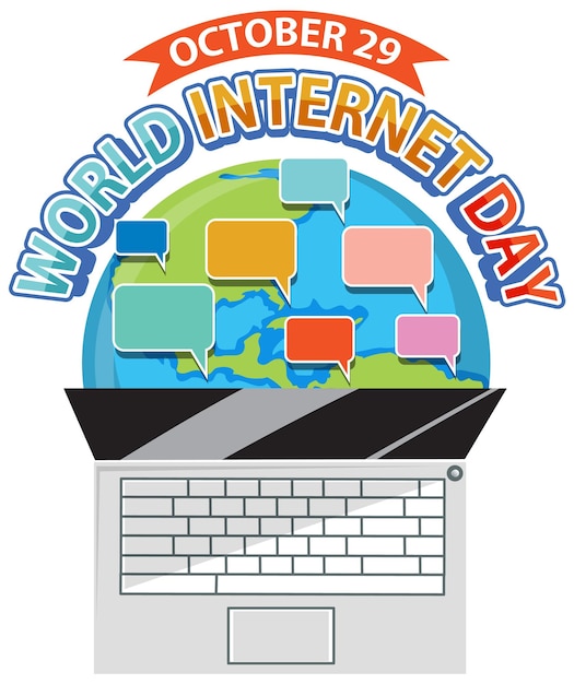 Vetor grátis design de banner do dia mundial da internet