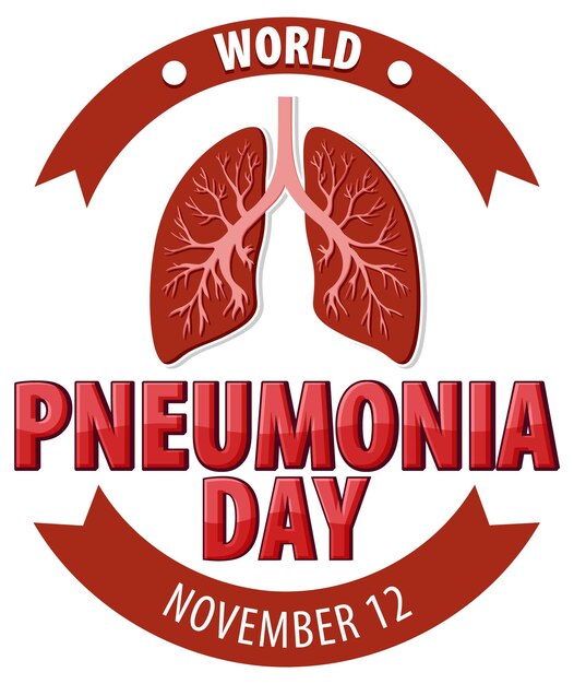 Vetor grátis design de banner do dia mundial da pneumonia