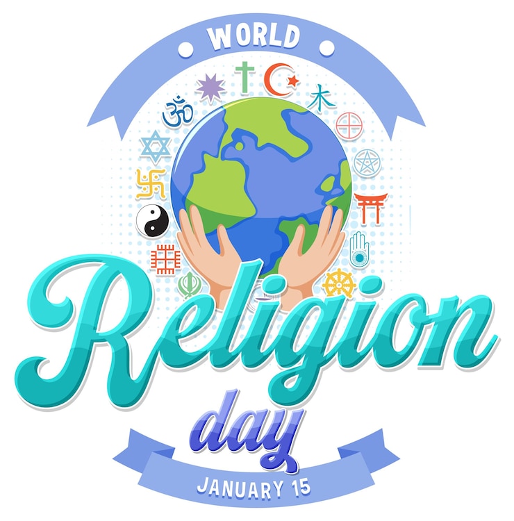 Vetor grátis design de banner do dia mundial da religião