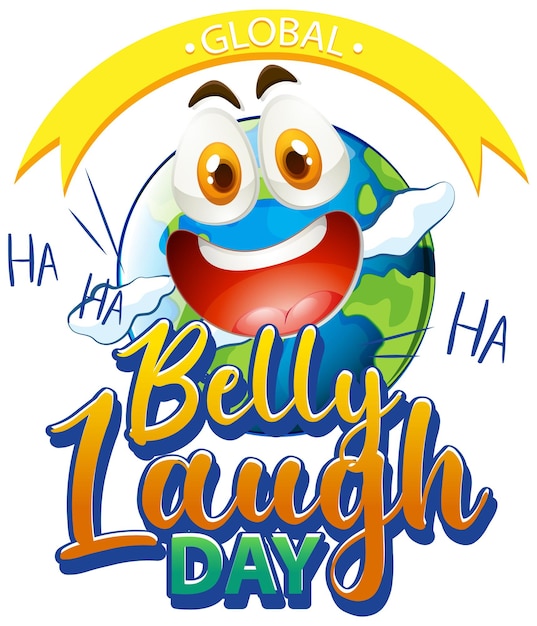Vetor grátis design de banner do dia mundial da rir da barriga