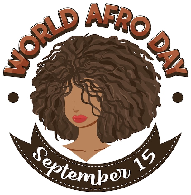 Vetor grátis design de banner do dia mundial do afro 15 de setembro