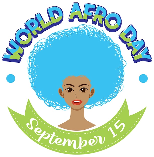 Vetor grátis design de banner do dia mundial do afro 15 de setembro