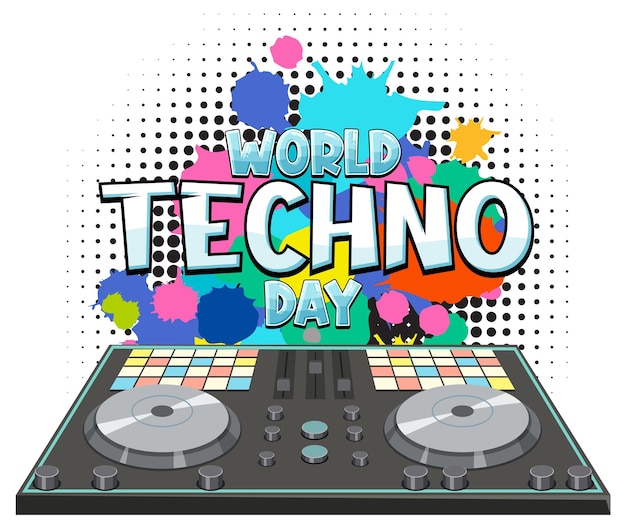 Design de banner do dia mundial do techno