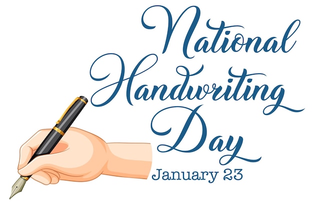 Design de banner do dia nacional da escrita à mão