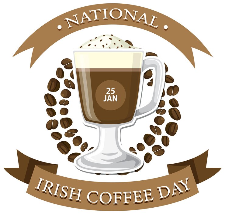 Vetor grátis design de banner do dia nacional do café irlandês
