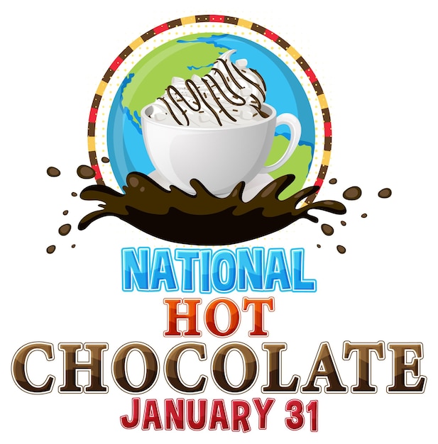 Design de banner do dia nacional do chocolate quente