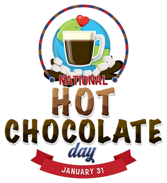 Design de banner do dia nacional do chocolate quente