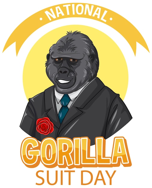 Design de banner do dia nacional do gorila