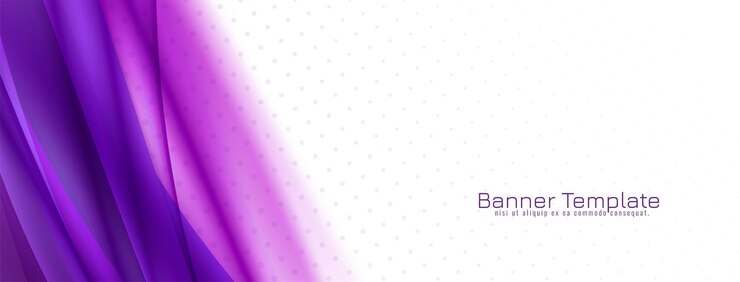Vetor grátis design de banner elegante estilo onda de cor violeta moderno