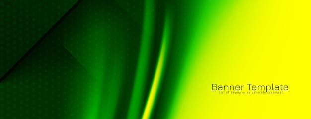 Design de banner geométrico moderno estilo onda verde