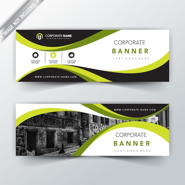 Vetor grátis design de banner horizontal corporativo verde