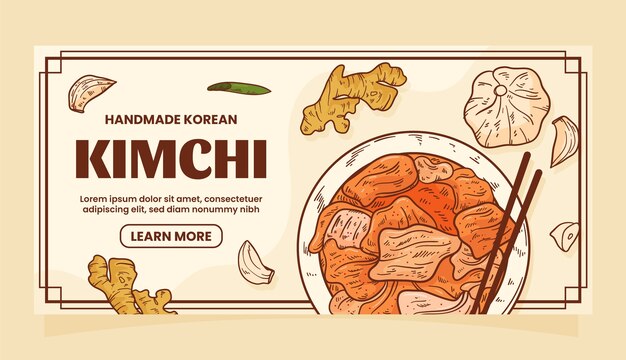 Vetor grátis design de banner kimchi