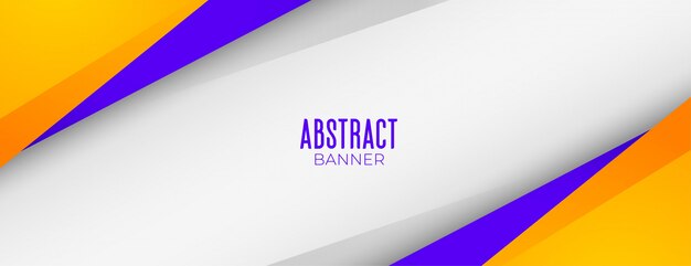 Design de banner moderno abstrato amarelo e roxo fundo geométrico