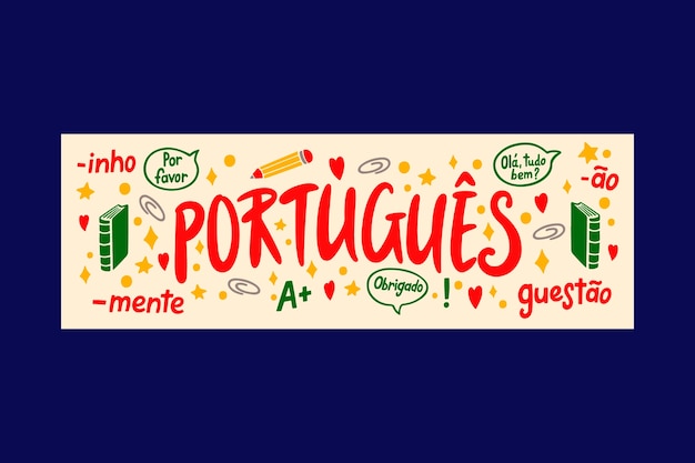 Vetor grátis design de banner português desenhado à mão