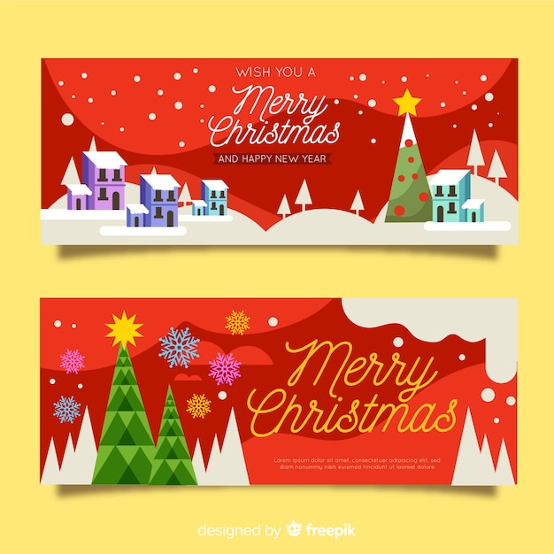 Design de banners de natal vermelho