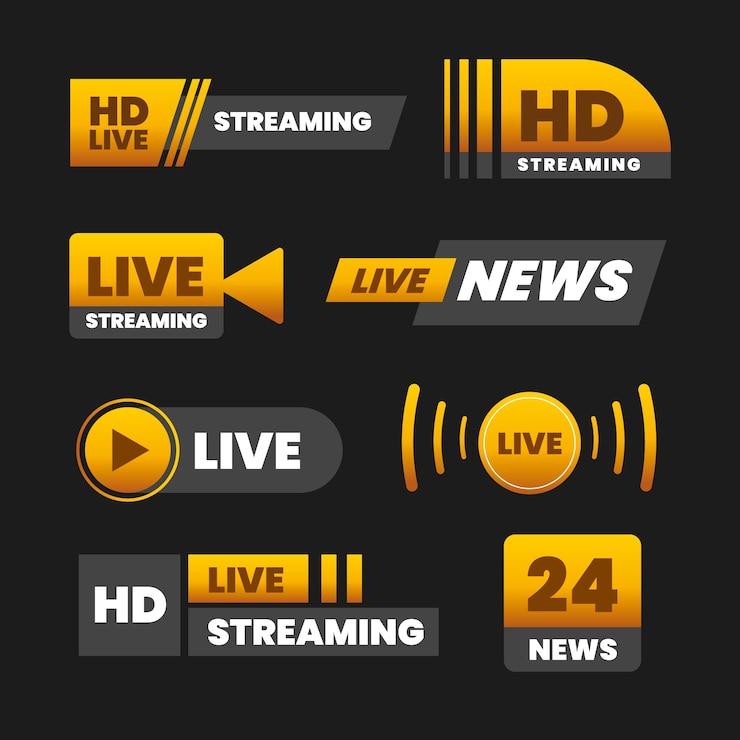Vetor grátis design de banners de notícias de transmissões ao vivo