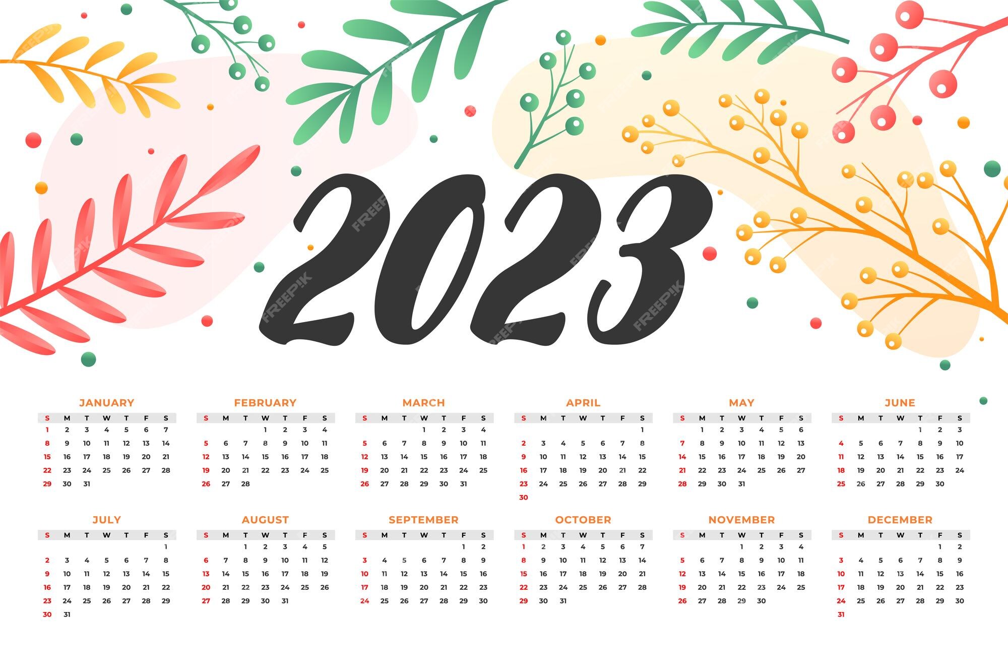 Baixar Vetor De Design Do Calendário Do Ano 2020 Da Flor