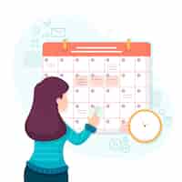 Vetor grátis design de calendário de reserva de compromisso