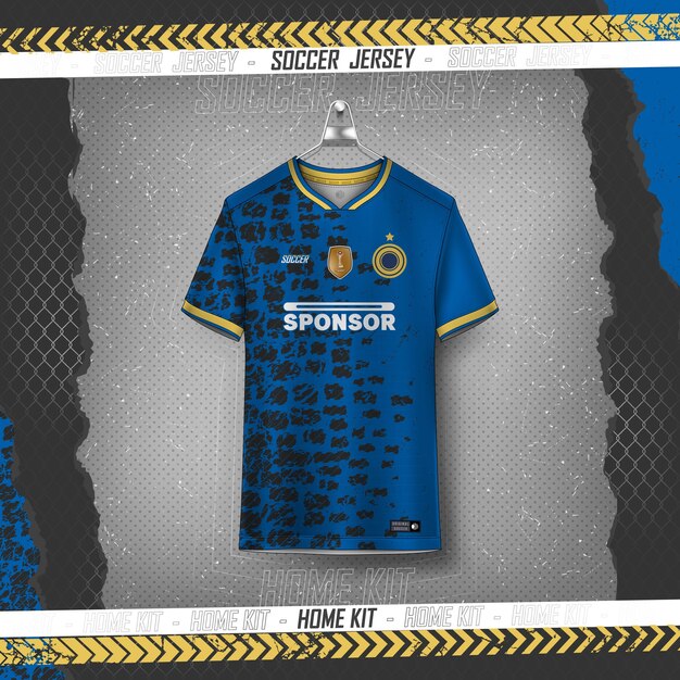 Design de camisa de futebol para sublimação, design de camiseta esportiva