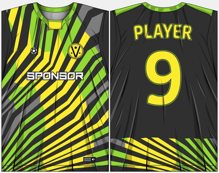 Vetor grátis design de camisa esportiva pronto para imprimir - camisa de futebol para sublimação
