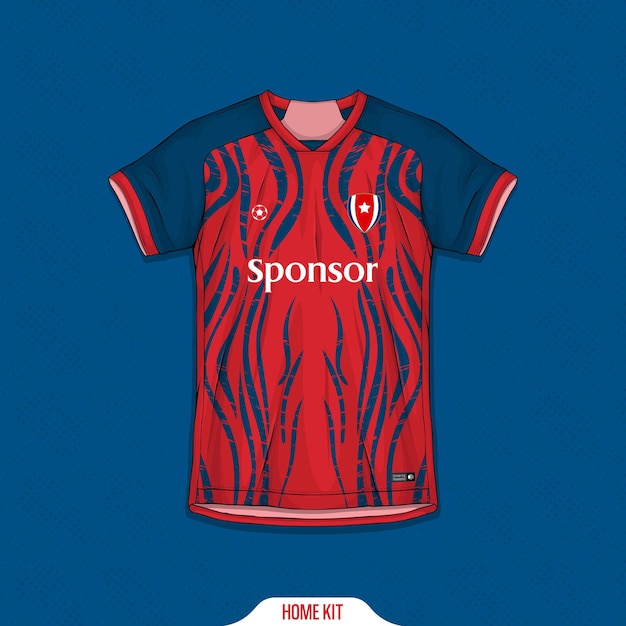 Vetor grátis design de camisa esportiva pronto para imprimir - camisa de futebol para sublimação