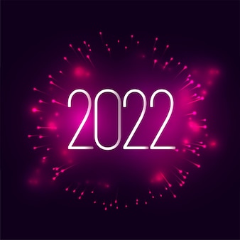 Design de cartão comemorativo rosa roxo brilhante de ano novo de 2022