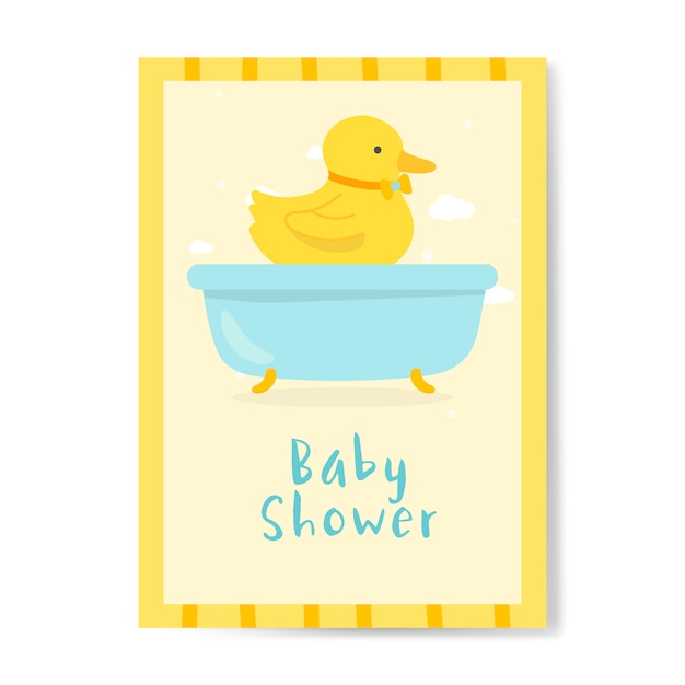Vetor grátis design de cartão de convite de chuveiro de bebê