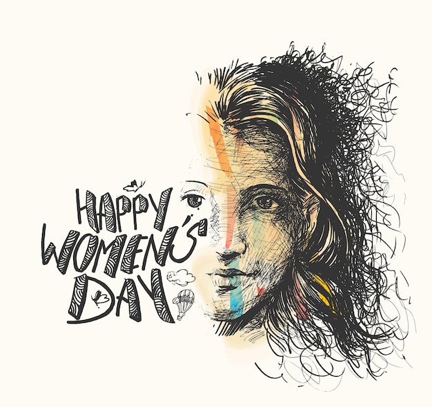 Design de cartão de dia das mulheres.