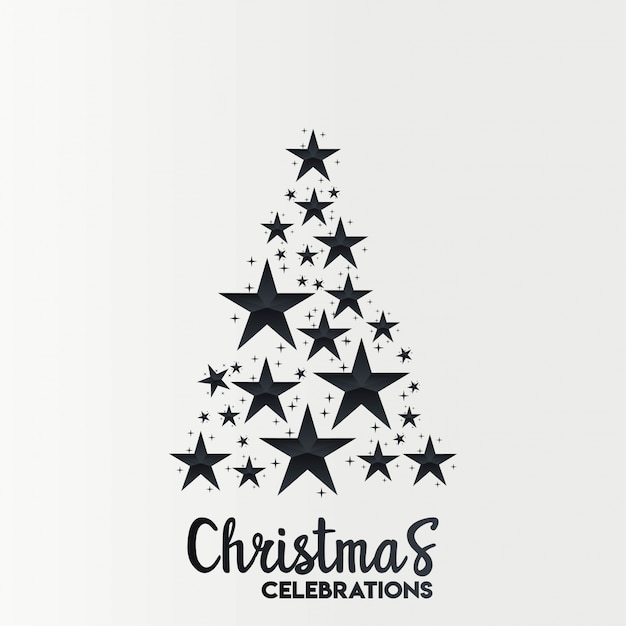 Vetor grátis design de cartão de natal com design elegante e luz de fundo