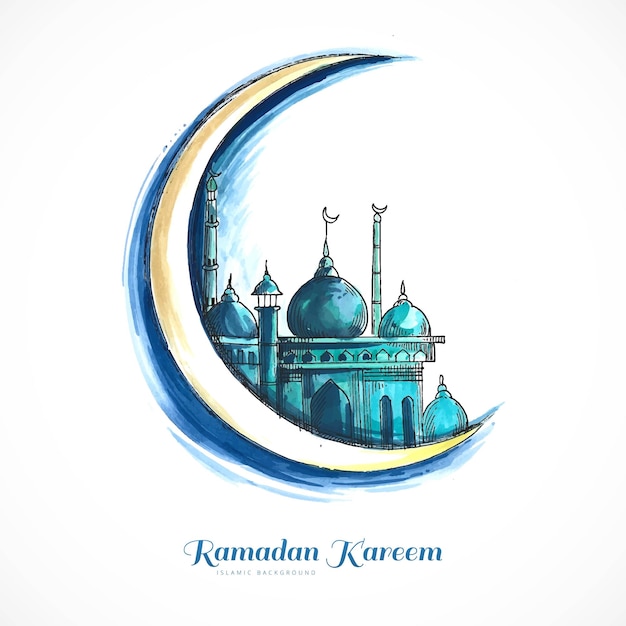 Design de cartão de saudação do festival sagrado islâmico de ramadan kareem